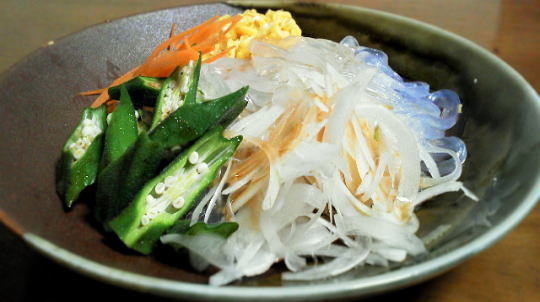 オクラとくずきりの冷麺