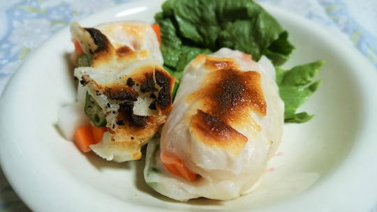 レンジで作る！野菜のお餅巻き