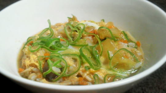 こんにゃくと白菜の雑炊