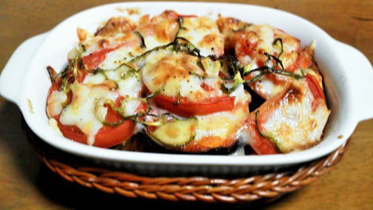 レンジで作る！茄子のトマトドリア