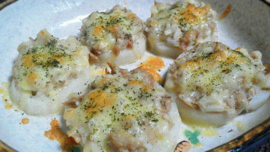 レンジで作る！れんこんとツナのチーズ焼き