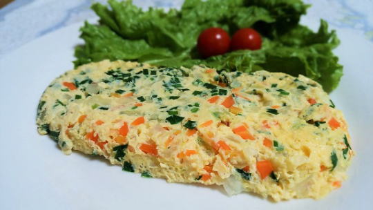 レンジで作る！白菜とニラのオムレツ